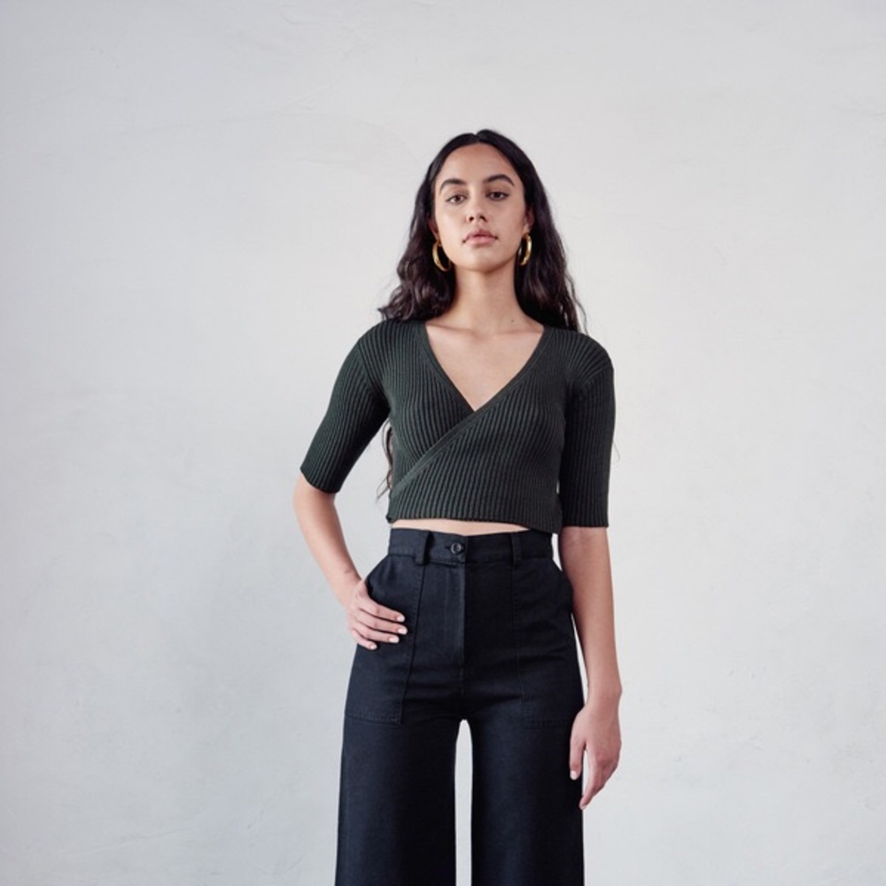 First Rite Cropped Crossover Tee